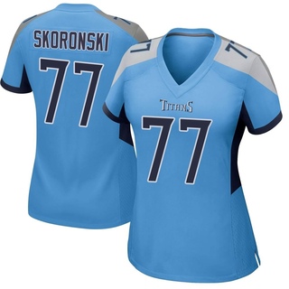 Game Peter Skoronski Women's Tennessee Titans Jersey - Light Blue