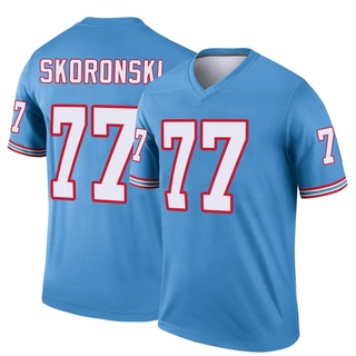 Legend Peter Skoronski Men's Tennessee Titans Oilers Throwback Jersey - Light Blue