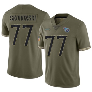 Limited Peter Skoronski Men's Tennessee Titans 2022 Salute To Service Jersey - Olive