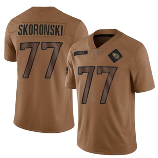 Limited Peter Skoronski Men's Tennessee Titans 2023 Salute To Service Jersey - Brown